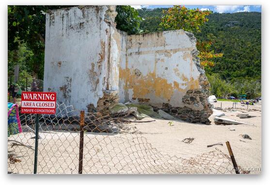 Cinnamon Bay Beach Ruins Fine Art Metal Print