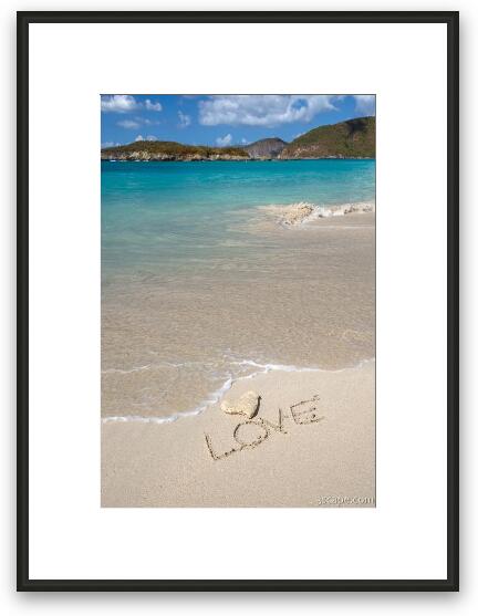 Caribbean Beach Love Framed Fine Art Print