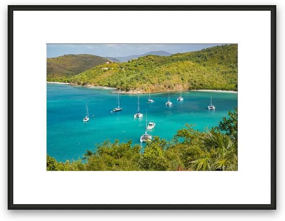 Boats in Maho Bay Framed Fine Art Print