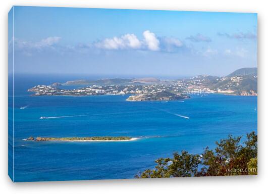 St. Thomas from Caneel Hill Fine Art Canvas Print