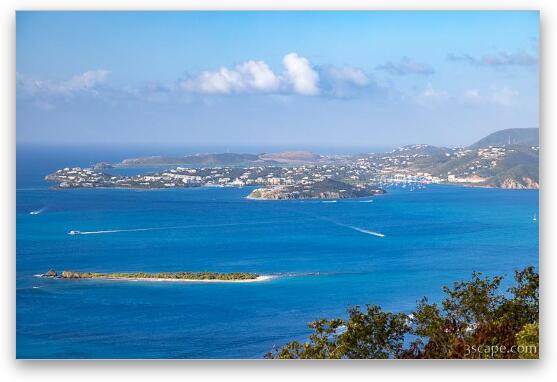 St. Thomas from Caneel Hill Fine Art Metal Print