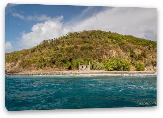 Ruin on Whistling Cay Fine Art Canvas Print