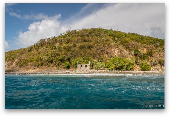 Ruin on Whistling Cay Fine Art Metal Print