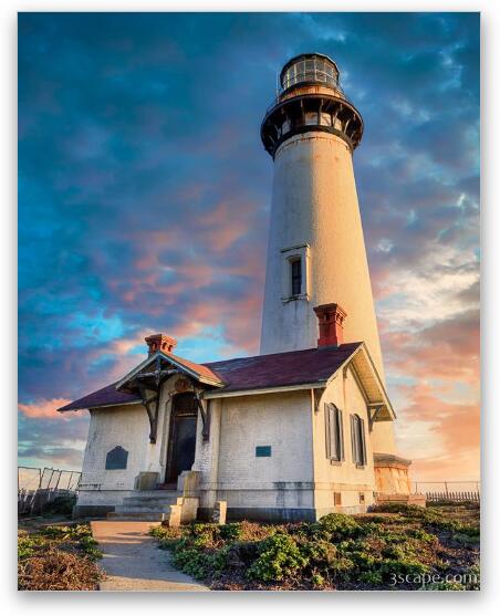 Pigeon Point Lighthouse at Sunset Fine Art Metal Print