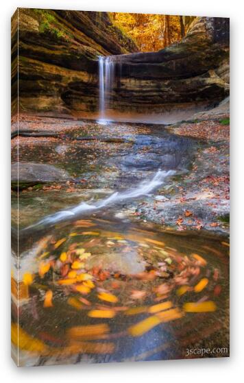 Colorful Autumn Waterfall Swirl Fine Art Canvas Print