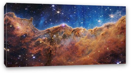 James Webb Telescope - The Cosmic Cliffs in Carina Fine Art Canvas Print
