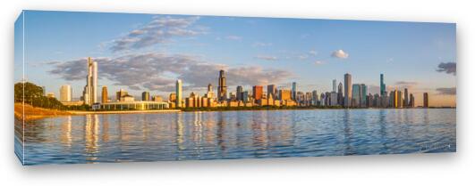 Chicago Skyline Dawn Panoramic Fine Art Canvas Print