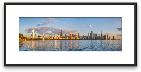 Chicago Skyline Dawn Panoramic Framed Fine Art Print