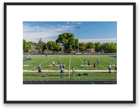 Bluejays Football Practice Framed Fine Art Print