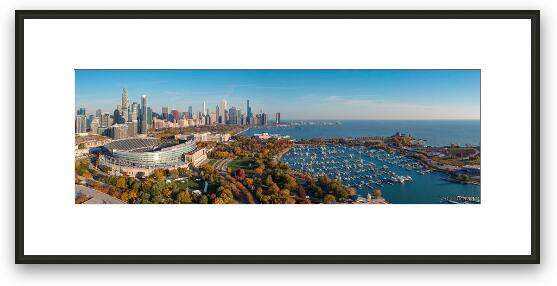 Soldier Field Chicago Fall Panoramic Framed Fine Art Print