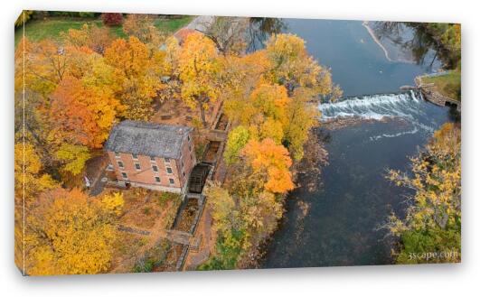 Graue Mill Fullersburg Woods Aerial Fine Art Canvas Print