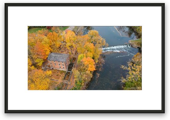 Graue Mill Fullersburg Woods Aerial Framed Fine Art Print