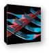 Red and Blue Intertwined Forks Abstract Canvas Print