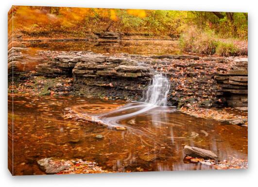 Waterfall Glen in Autumn Fine Art Canvas Print