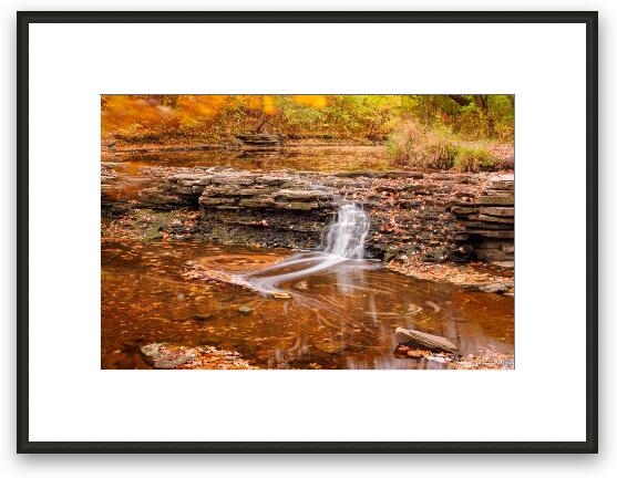 Waterfall Glen in Autumn Framed Fine Art Print
