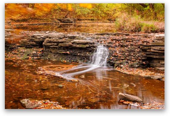 Waterfall Glen in Autumn Fine Art Metal Print