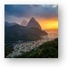 Sunset over Soufriere Metal Print