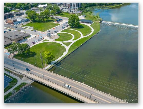 Panton Mill Park and Fox River Aerial Fine Art Metal Print