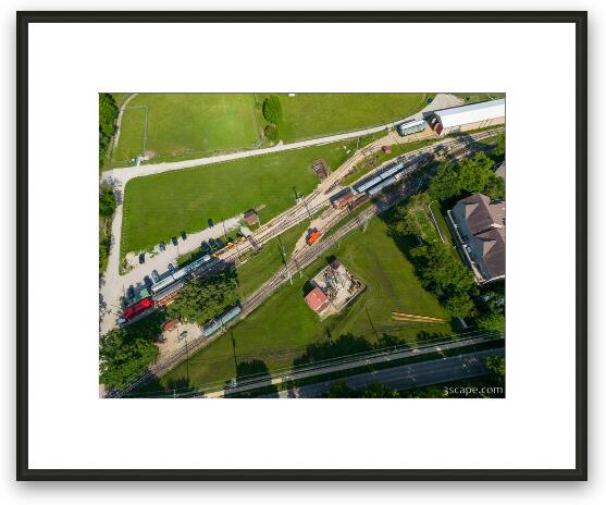 Fox River Trolley Museum Aerial Framed Fine Art Print