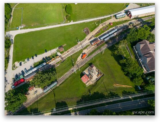 Fox River Trolley Museum Aerial Fine Art Metal Print