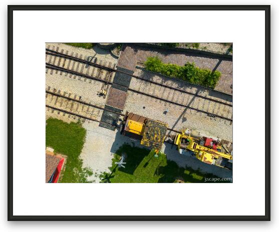 Top Down Train Tracks Framed Fine Art Print