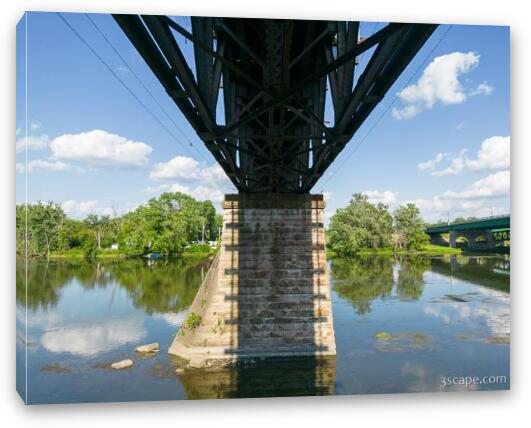 Train Bridge Over Fox River Fine Art Canvas Print