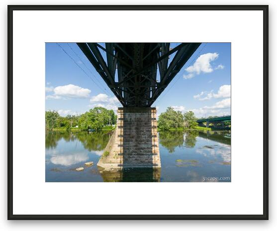 Train Bridge Over Fox River Framed Fine Art Print