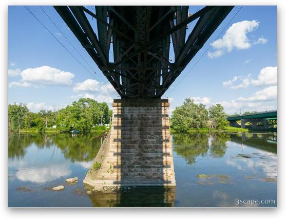 Train Bridge Over Fox River Fine Art Metal Print