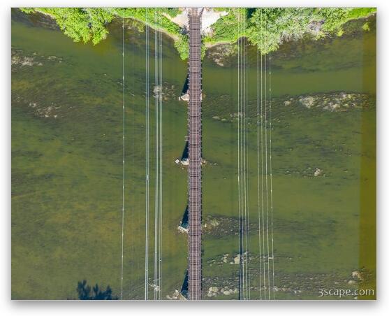 Fox River Rail Bridge Top Down Fine Art Metal Print