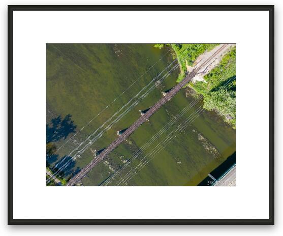 Fox River Rail Bridge Top Down Framed Fine Art Print