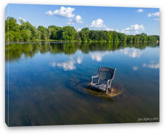 Mysterious Chair in the Fox River Fine Art Canvas Print