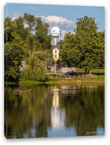 South Elgin Water Tower Reflection Fine Art Canvas Print