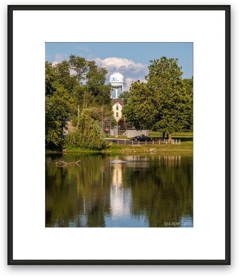 South Elgin Water Tower Reflection Framed Fine Art Print