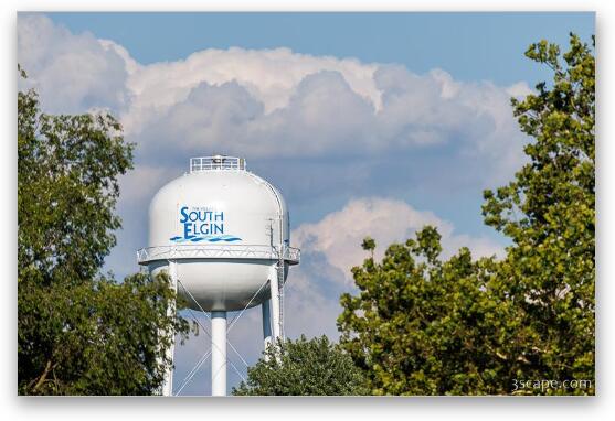 South Elgin Water Tower Fine Art Metal Print