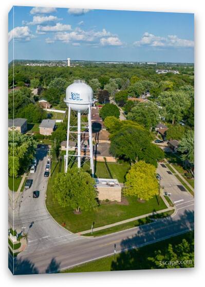 South Elgin Water Tower Aerial Fine Art Canvas Print