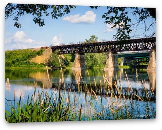 Fox River Rail Bridge Fine Art Canvas Print