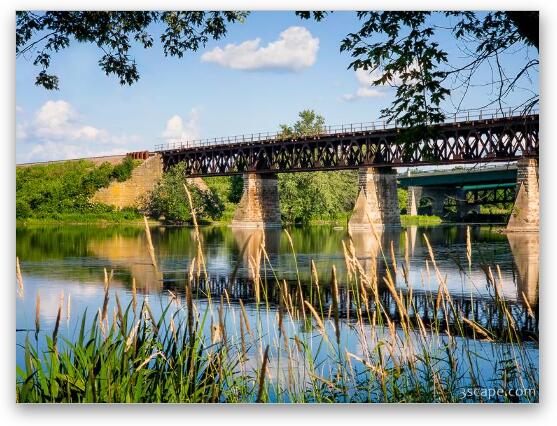 Fox River Rail Bridge Fine Art Metal Print