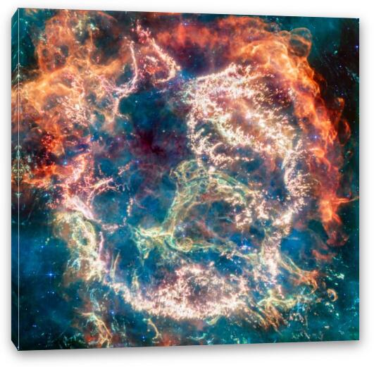 Cassiopeia A by James Webb Telescope Fine Art Canvas Print