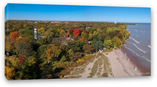 Evanston Lighthouse Panoramic Fine Art Canvas Print