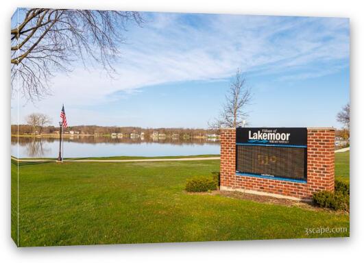 Lakemoor Sign at Lily Lake Fine Art Canvas Print