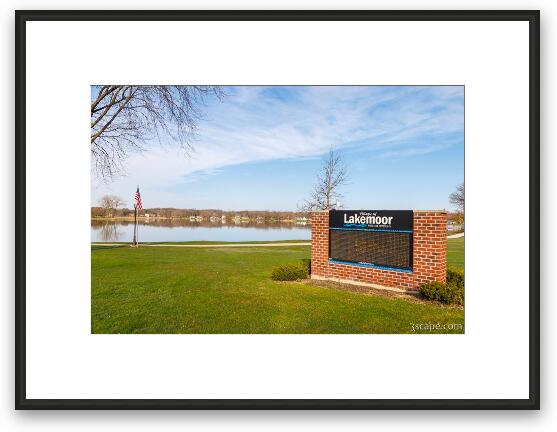 Lakemoor Sign at Lily Lake Framed Fine Art Print