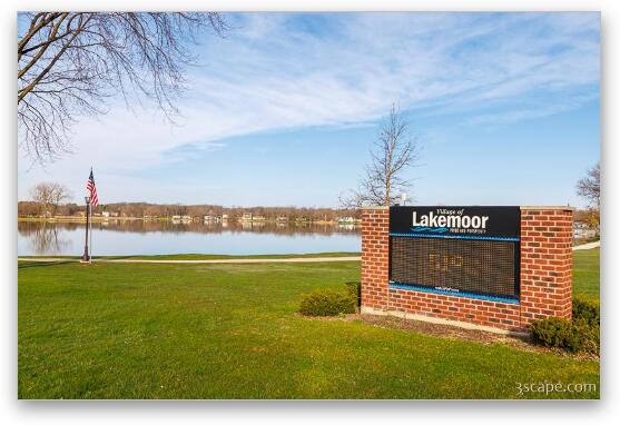 Lakemoor Sign at Lily Lake Fine Art Metal Print