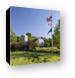 Volo Bog Visitor Center with Flags Canvas Print