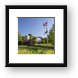 Volo Bog Visitor Center with Flags Framed Print