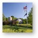Volo Bog Visitor Center with Flags Metal Print