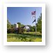 Volo Bog Visitor Center with Flags Art Print