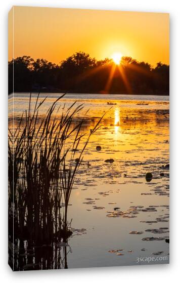 Sunset over Lily Lake Fine Art Canvas Print