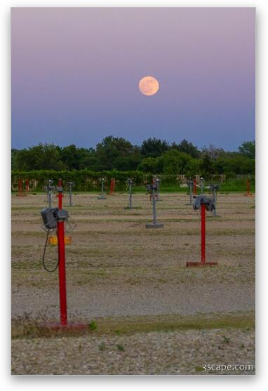 Moon over McHenry Outdoor Theater Fine Art Metal Print