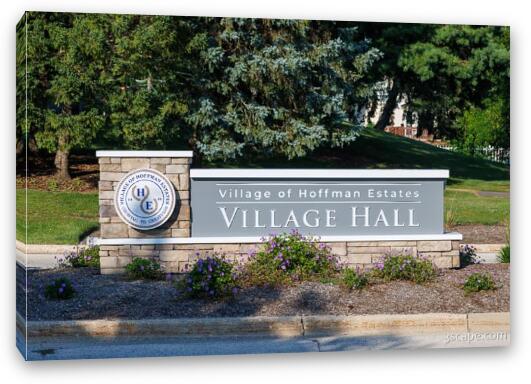 Hoffman Estates Village Hall Sign Fine Art Canvas Print