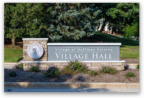 Hoffman Estates Village Hall Sign Fine Art Metal Print